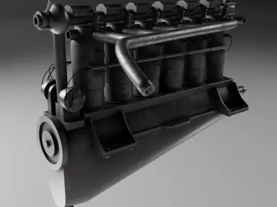 Mercedes DIII Low-poly 3D model