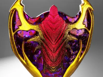 Stained glass Shield  Low-poly 3D model