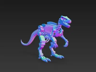 Articulated Mechanical Dinosaur Skeleton 3D model