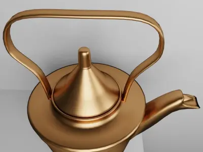 Vintage Brass Tea Kettle 3D model