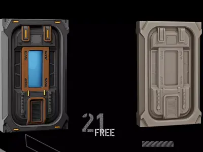 sci fi door  Free 3D model