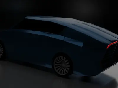 Low Poly Armored SUV TRUCK Futuristic Low-poly 3D model