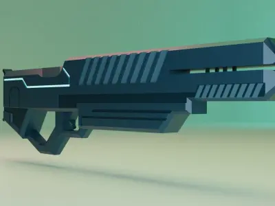 Sci-fi Gun Free low-poly 3D model