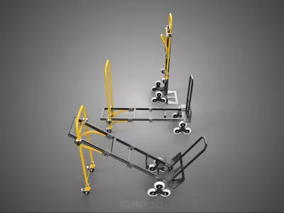 3 WHEELS STAIR CLIMBING CLIMBER CONVERTIBLE FOLDING HAND TRUCK 3D model