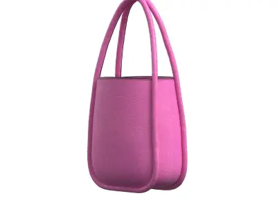 Pink Leather Mini Bag 3D model