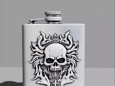 Flask drink skull 3D model
