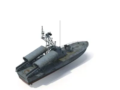 Soviet missile boat Project 183-R Low-poly 3D model
