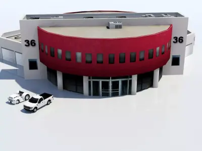 Airport FBO Service Burbank BUR Low-poly 3D model