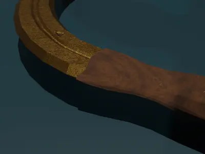 game ready low poly sword golden horn Free low-poly 3D model