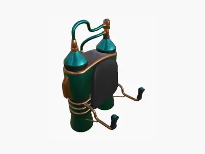 Jetpack E10 Blue Bronze - SciFi Character Design Low-poly 3D model