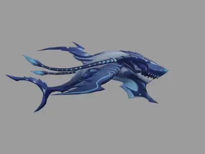 SkiWhaleShark Fantasy Monster Low-poly 3D model