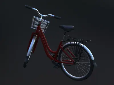 cartoon bicycle rigged 3D model