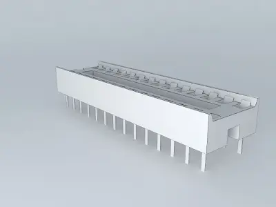 28-pin DIL socket Free 3D model