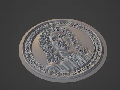 Leibniz Medallion 3D print model