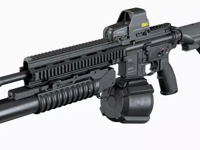 AR 15 Modular Tactical HK416 Low-poly 3D model