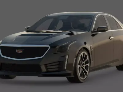 2016 Cadillac CTS-V 3D Model  American Luxury Meets Corvette 3D model