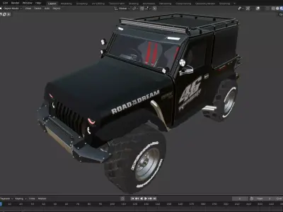 Off-road  jeep Low-poly 3D model