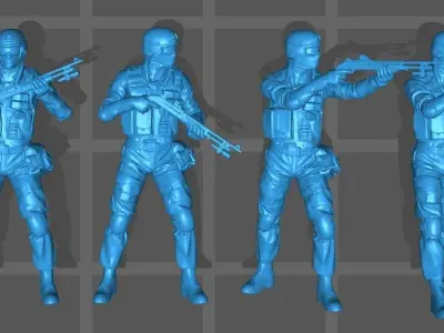 Special forces soldiers  armed police soldiers  special police 3D print model