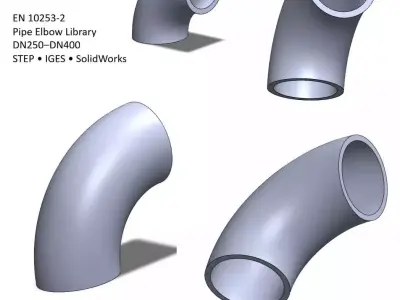 EN10253 Pipe Elbow Library DN25-DN400 CAD Pack