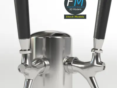 Double beer tap 3D model