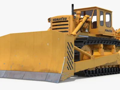 Bulldozer Komatsu Rigged 3D model