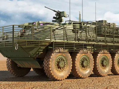 M1130 Stryker CV Slat Armour 3D model