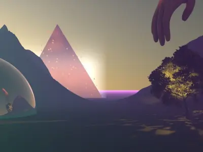 SCI-FI mountains V5 Free low-poly 3D model