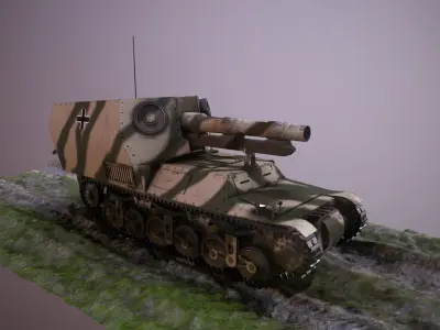 SdKfz 135 Geschutzwagen Lorraine Schlepper Low-poly 3D model