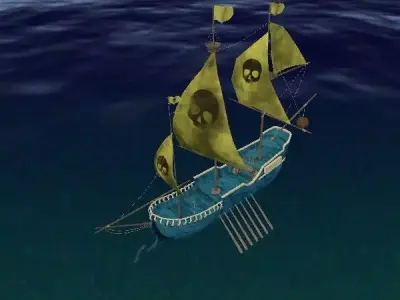 Pirate Ship 13 Low-poly 3D model