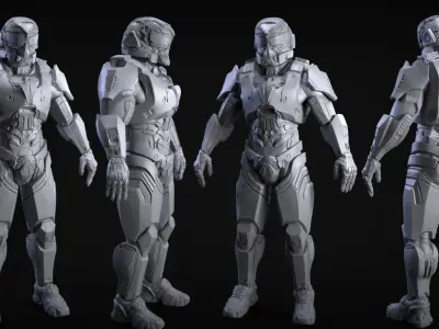 Sci-Fi Armor 4 Sculpt 3D model