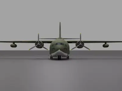 American Air Force Airlifter Fairchild C-123 Provider Low-poly 3D model