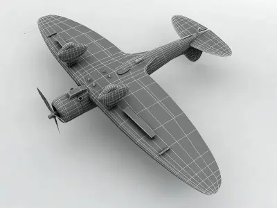 Aichi D3A-1  Aircraft WWII Low-poly 3D model