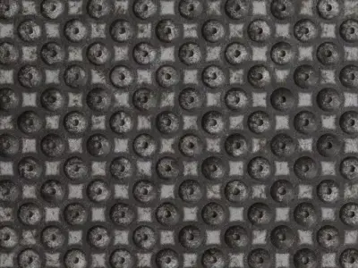 Industrial Metal Treadplate Rusted Studs PBR Seamless Texture