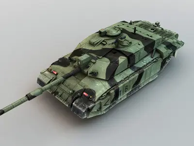 British MBT Challenger 2  Low-poly 3D model