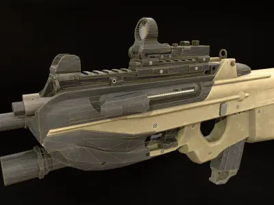 F2000 gun Low-poly 3D model