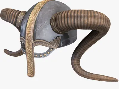 Viking Helmet Fantasy Northern Low Poly Low-poly 3D model