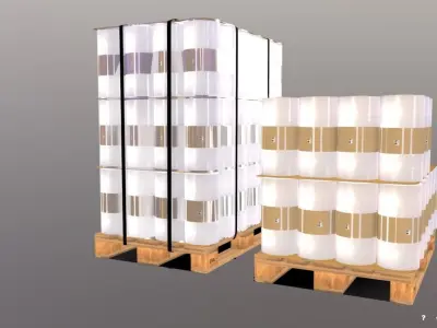 Pallets with roll film 3D model