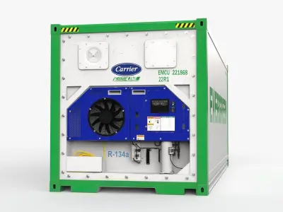 20ft EVERGREEN shipping Container Reefer CARRIER 3D model