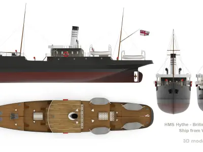 HMS Hythe - British Steamer Ship  3D model