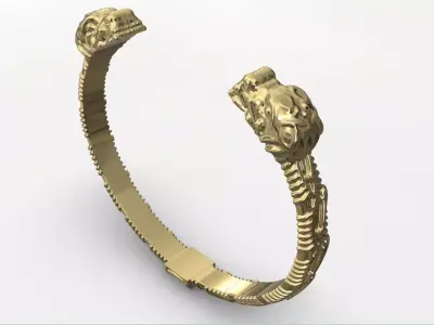 Viking dragon bracelet 3D print model