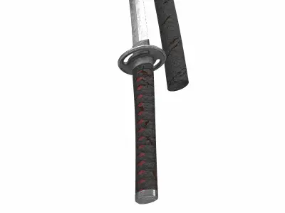 wakizashi japanese long sword  3D model