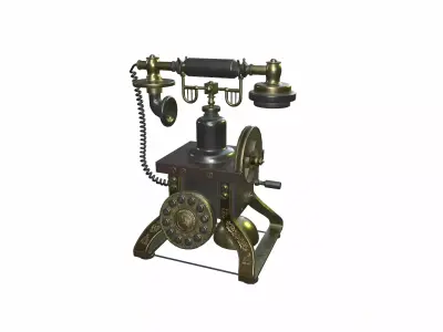 The Eiffel Tower 1892 Rotary Antique Telephone Low-poly 3D model
