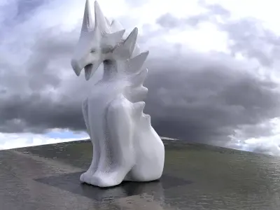 Reptile Statue 3 3D 3D model