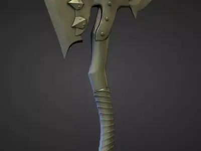 AXE9 high and low poly Low-poly 3D model