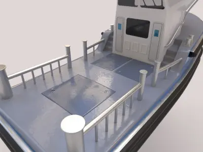 Micro Tug boat highpoly 3D model 3D model