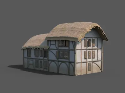 Medieval Village House 03 Low-poly 3D model