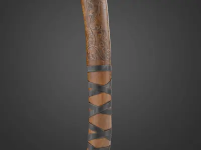 Kratos solid steel axe Low-poly 3D model