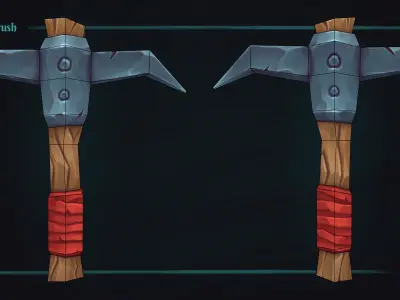 Stylized Pickaxe Prop - Game-Ready Hand-Painted Asset - Free low-poly 3D model