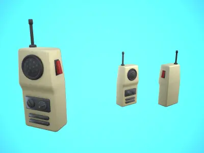 RETRO WALKIE CARTOON STYLIZED Low-poly 3D model