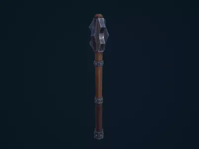 Flanged Mace Low-poly 3D model purchase